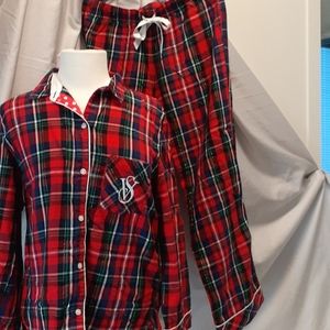 Full Set! Victoria's Secret Pajamas Plaid Sz small